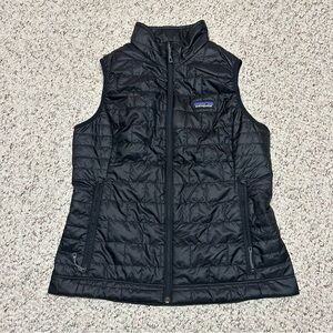 Patagonia Women’s Nano Puff Vest Small Black Primaloft Full Zip Pockets